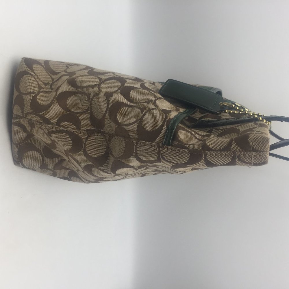 Authentic Coach Signature Tan Python Stripe Khaki… - image 5